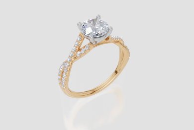 18ct Yellow Gold Round Cut 1.30 Carat tw of Diamond Ring