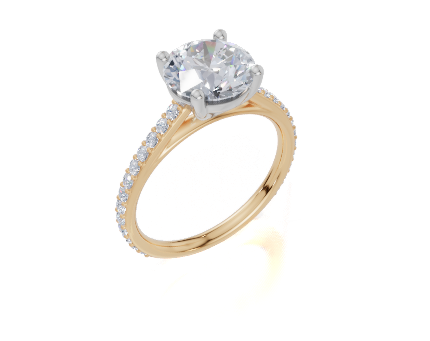 18ct Yellow Gold Round Cut 2.33 Carat tw of Diamond Ring