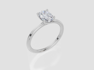 18ct White Gold Oval Cut 1.00 Carat of Diamond Ring