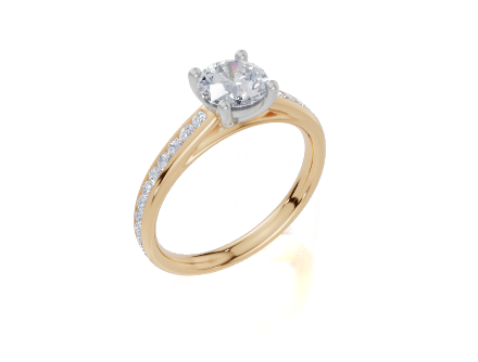 18ct Yellow Gold Round Cut 1.07 Carat tw of Diamond Ring