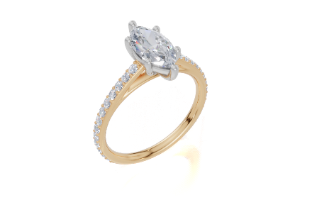 18ct Yellow Gold Marquise Cut 1.32 Carat tw of Diamond Ring