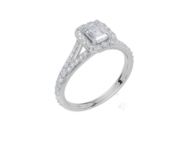 18ct White Gold Emerald Cut 1.01 Carat tw of Diamond Ring