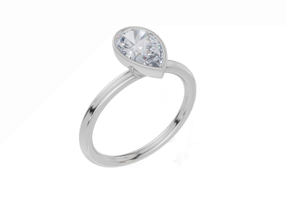 18ct White Gold Pear Cut 1.00 Carat of Lab-Grown Diamond Ring