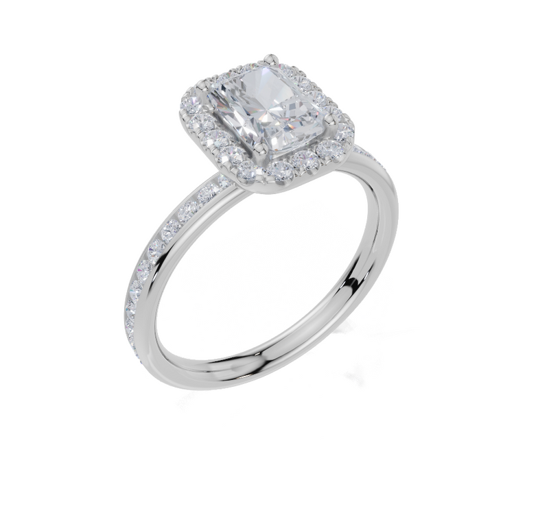 18ct White Gold Radiant Cut 1.56 Carat tw of Diamond Ring