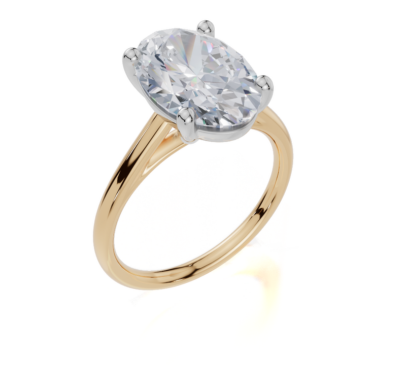 18ct Yellow Gold Oval Cut 4.00 Carat of Lab-Grown Diamond Ring