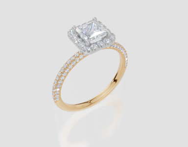 18ct Yellow Gold Princess Cut 1.23 Carat tw of Diamond Ring