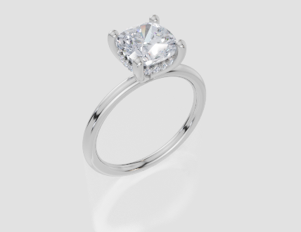 18ct White Gold Cushion Cut 2.08 Carat tw of Diamond Ring
