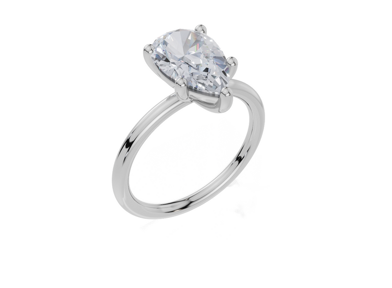 18ct White Gold Pear Cut 2.00 Carat of Lab-Grown Diamond Ring