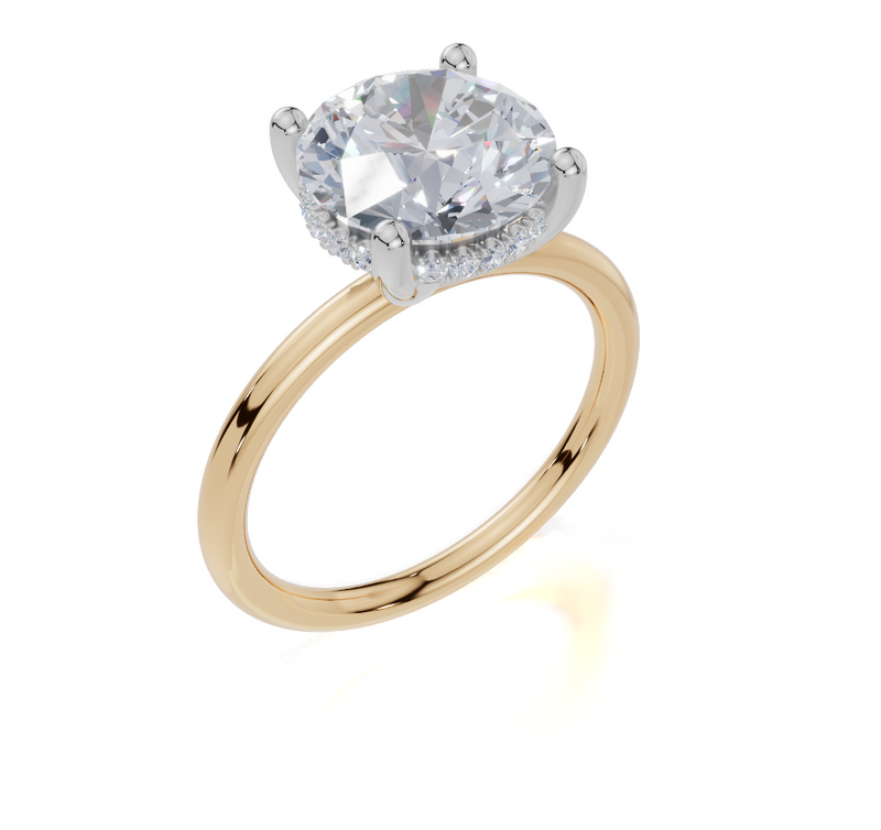 18ct Yellow Gold Round Cut 3.10 Carat tw of Lab-Grown Diamond Ring