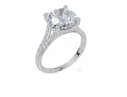 18ct White Gold Round Cut 3.43 Carat tw of Lab-Grown Diamond Ring