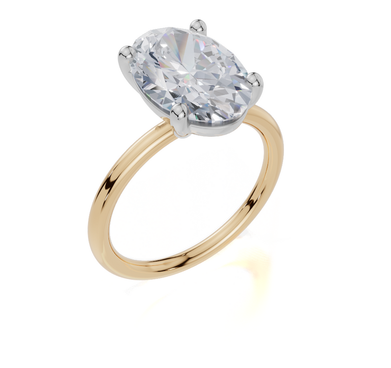 18ct Yellow Gold Oval Cut 4.00 Carat of Lab-Grown Diamond Ring