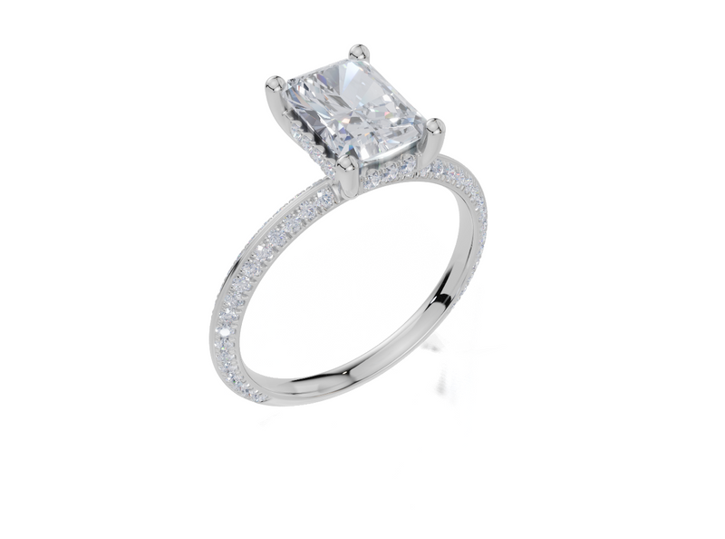 18ct White Gold Radiant Cut 1.91 Carat tw of Diamond Ring