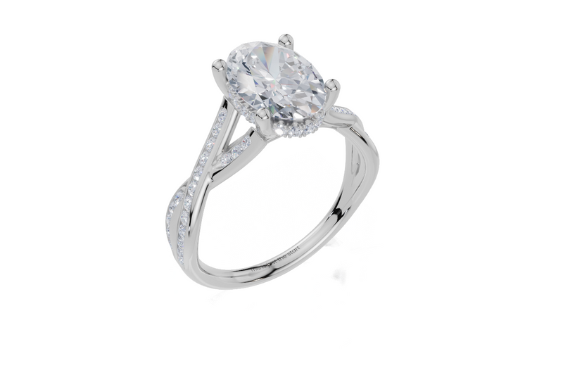 18ct White Gold Oval Cut 2.33 Carat tw of Lab-Grown Diamond Ring
