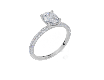 18ct White Gold Oval Cut 1.32 Carat tw of Diamond Ring
