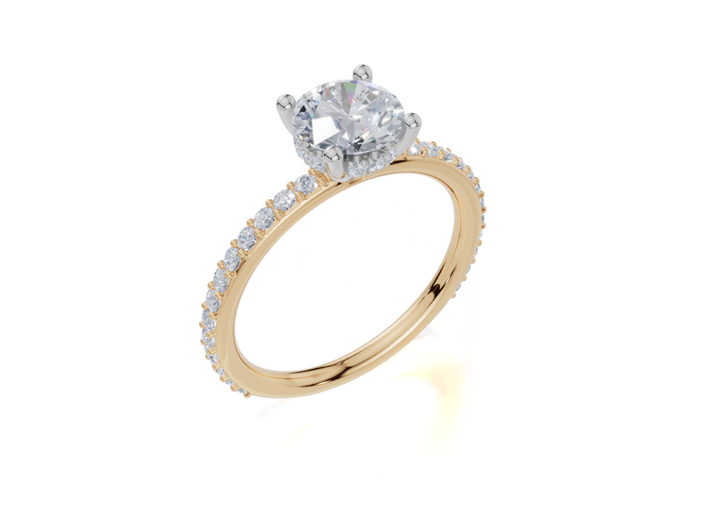 18ct Yellow Gold Round Cut 1.38 Carat tw of Lab-Grown Diamond Ring