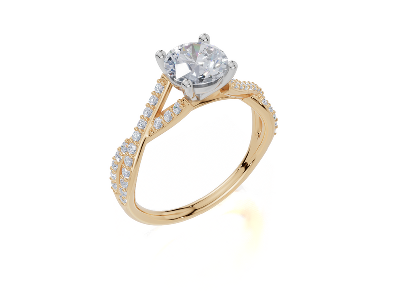18ct Yellow Gold Round Cut 1.30 Carat tw of Diamond Ring