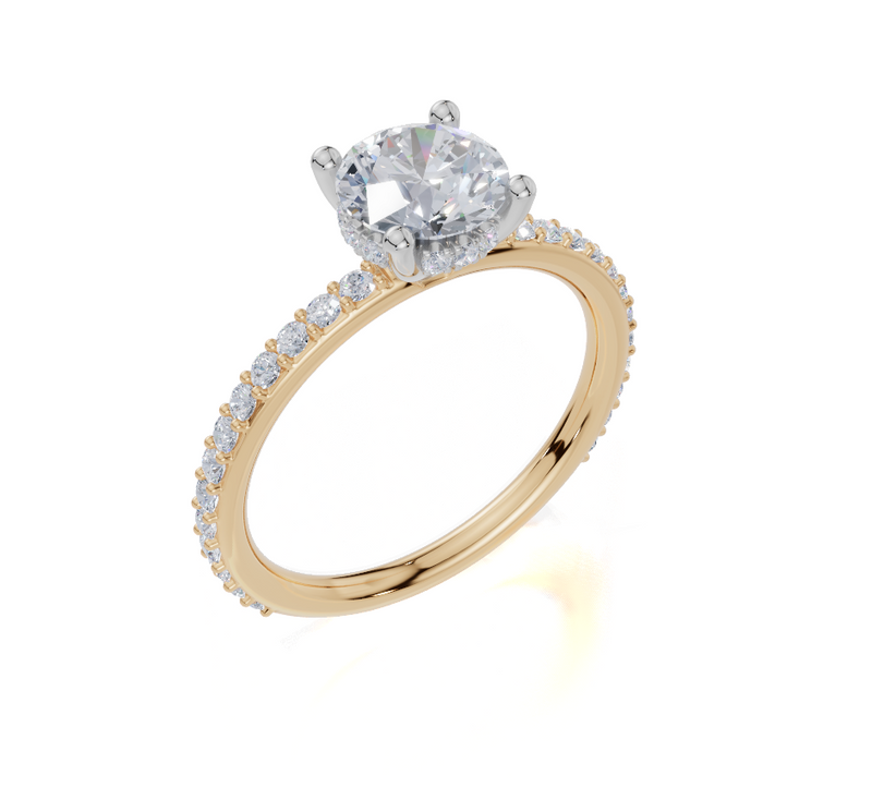 18ct Yellow Gold Round Cut 1.38 Carat tw of Lab-Grown Diamond Ring