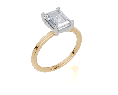 18ct Yellow Gold Emerald Cut 2.00 Carat of Lab-Grown Diamond Ring