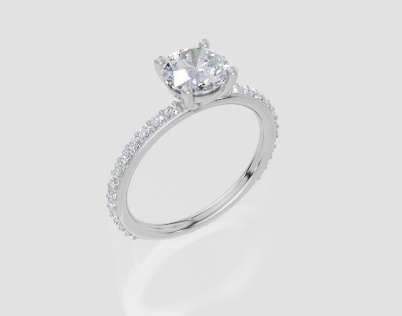 18ct White Gold Round Cut 1.32 Carat tw of Diamond Ring