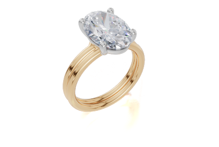 18ct Yellow Gold Oval Cut 4.00 Carat of Diamond Ring and 18ct Yellow Gold Band