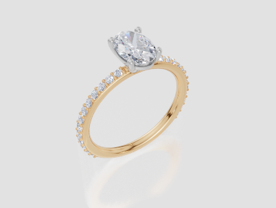 18ct Yellow Gold Oval Cut 1.32 Carat tw of Lab-Grown Diamond Ring
