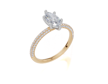 18ct Yellow Gold Marquise Cut 1.07 Carat tw of Diamond Ring
