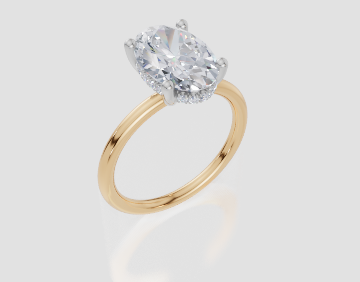 18ct Yellow Gold Oval Cut 3.10 Carat tw of Lab-Grown Diamond Ring