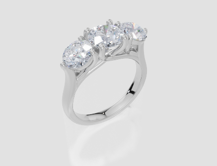 18ct White Gold Round Cut 2.50 Carat tw of Lab-Grown Diamond Ring