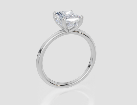 18ct White Gold Radiant Cut 1.57 Carat tw of Lab-Grown Diamond Ring