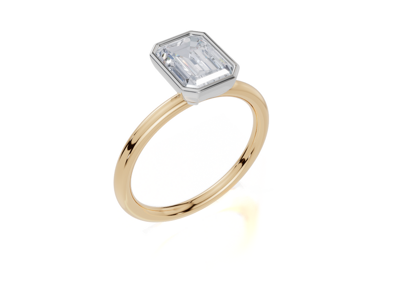 18ct Yellow Gold Emerald Cut 1.50 Carat of Lab-Grown Diamond Ring