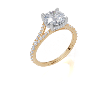 18ct Yellow Gold Round Cut 1.91 Carat tw of Diamond Ring