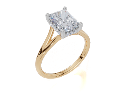 18ct Yellow Gold Radiant Cut 2.08 Carat tw of Lab-Grown Diamond Ring