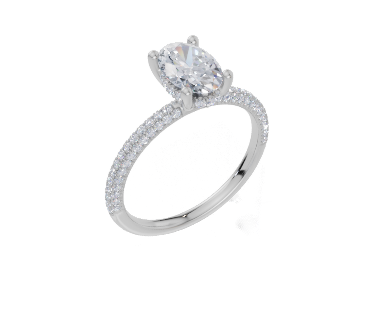 18ct White Gold Oval Cut 1.37 Carat tw of Diamond Ring