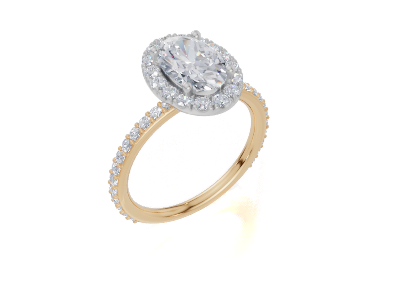 18ct Yellow Gold Oval Cut 2.13 Carat tw of Diamond Ring