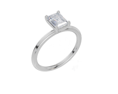 18ct White Gold Emerald Cut 1.00 Carat of Diamond Ring