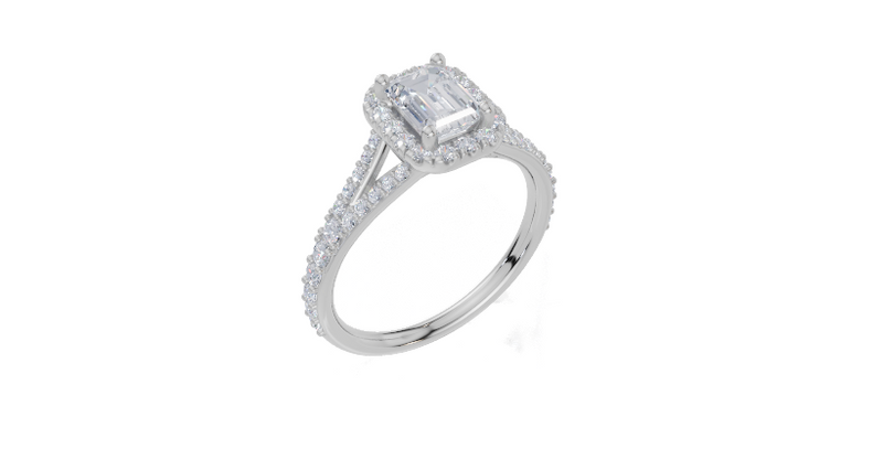 18ct White Gold Emerald Cut 1.24 Carat tw of Diamond Ring