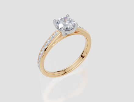 18ct Yellow Gold Round Cut 1.07 Carat tw of Diamond Ring