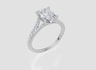 18ct White Gold Oval Cut 2.33 Carat tw of Lab-Grown Diamond Ring