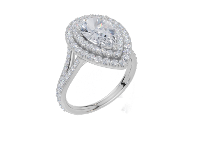 18ct White Gold Pear Cut 2.33 Carat tw of Diamond Ring