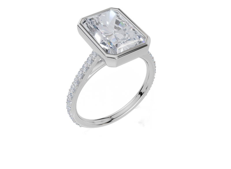 18ct White Gold Radiant Cut 4.33 Carat tw of Diamond Ring