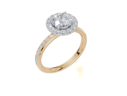 18ct Yellow Gold Round Cut 1.59 Carat tw of Lab-Grown Diamond Ring