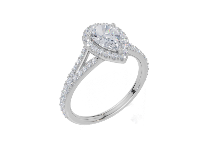 18ct White Gold Pear Cut 1.24 Carat tw of Diamond Ring