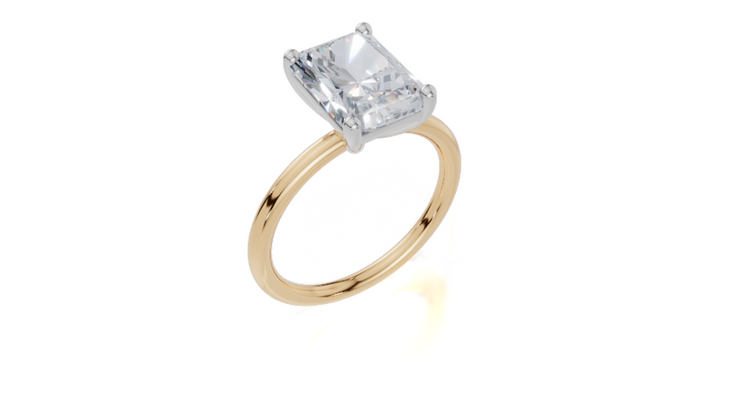 18ct Yellow Gold Radiant Cut 3.00 Carat of Lab-Grown Diamond Ring