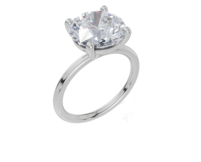 18ct White Gold Round Cut 4.00 Carat of Lab-Grown Diamond Ring