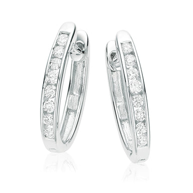 9ct White Gold Round Brilliant Cut with 1/4 CARAT tw of Diamonds Earrings