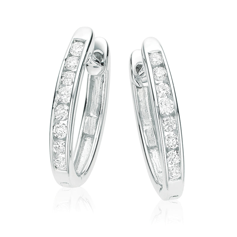 9ct White Gold Round Brilliant Cut with 1/4 CARAT tw of Diamonds Earrings