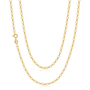 9ct Yellow Gold 60cm Oval Belcher Chain