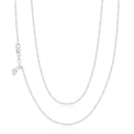 9ct White Gold 50-55cm Adjustable Cable Chain