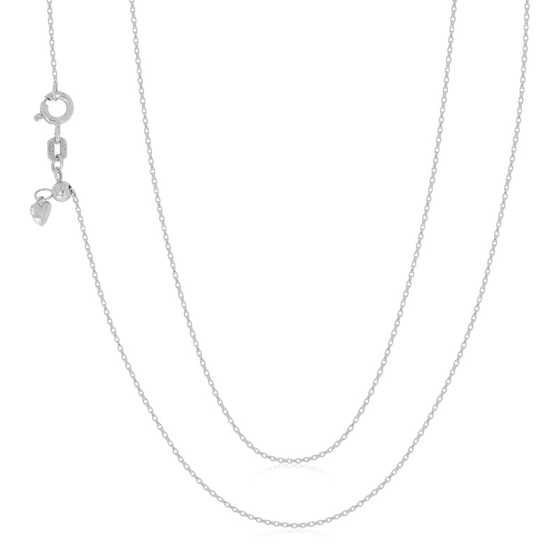 9ct White Gold 45-50cm Adjustable Round Belcher Chain