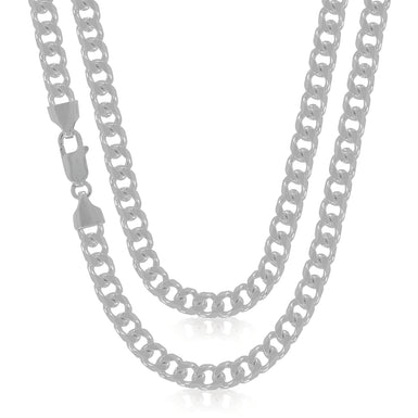 Sterling Silver 55cm Bevel Curb Chain